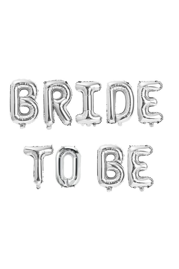 Bride to Be 16 Inch 40 cm Silver Color Foil Balloon Set, Bride to Be Party Celebration