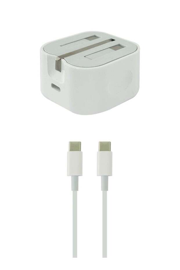 Fast Charger 20W USB-C Power Adapter and USB-C Charge Cable (1m)