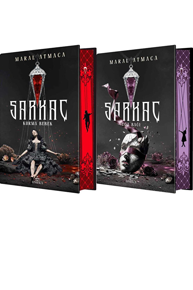 Sarkaç 1 Kurma Bebek Ciltli Yan Boyamalı and Sarkaç 2 Göz Bağı Ciltli Yan Boyamalı (Maral Atmaca) Set of 2