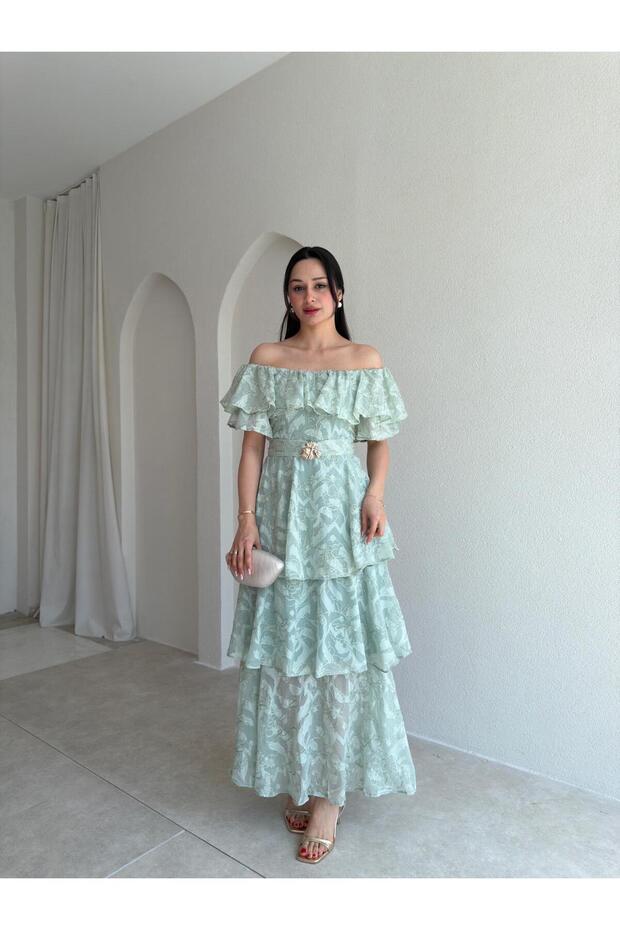 Jodie Off-Shoulder Dress 8970 - Mint