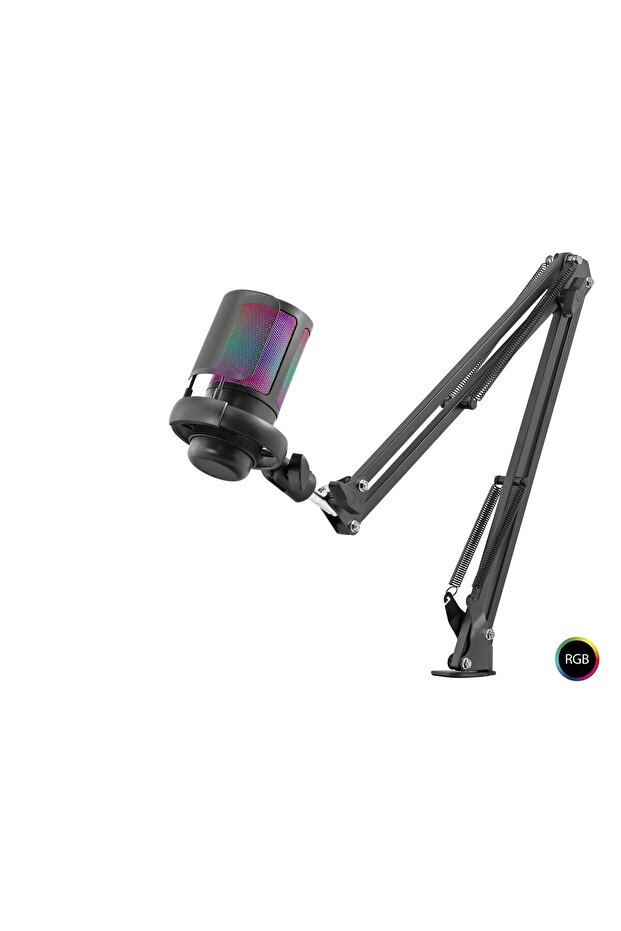 مجموعة ميكروفونات RGB قابلة للتعديل بذراع طاولة من النوع C 192 كيلو هرتز 24 بت - أسود ME6S35B