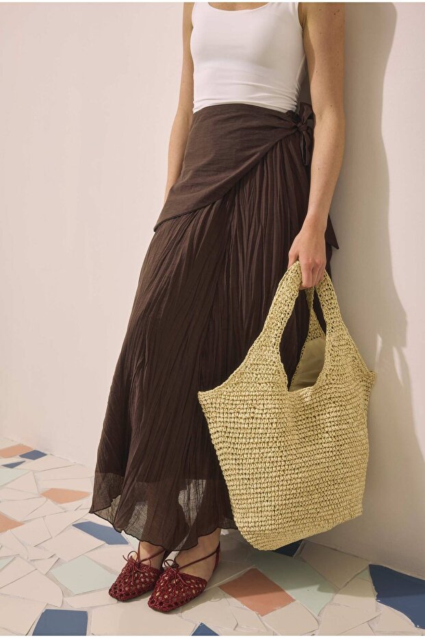 Soft Straw Tote Bag Ecru