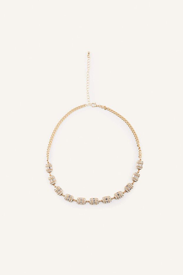 Women's Stone Gold Color Necklace H8643Axns