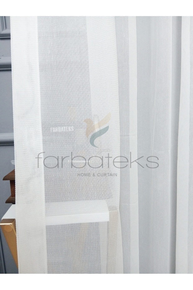 Dikim Exculusive Rana No-Ironing, Wrinkle-Free, Plain 2-Layer Pleated Tulle Curtain