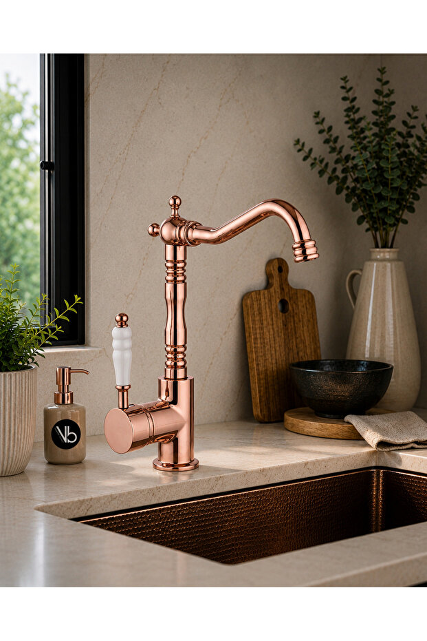 Retro Design Kitchen Sink Faucet – Rose Gold