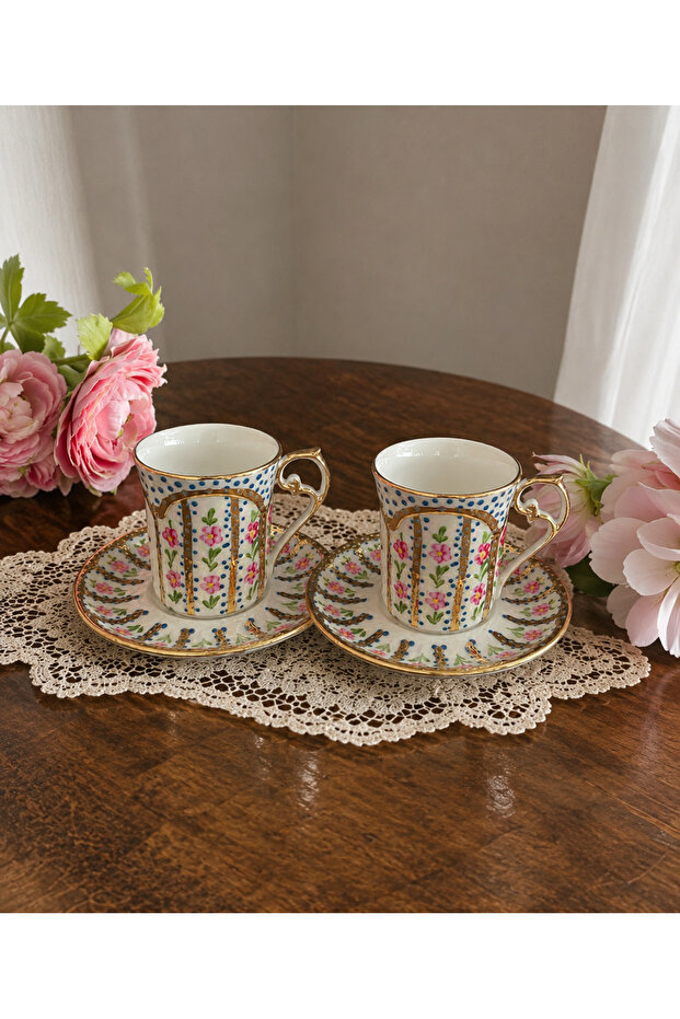Porcelain Hand-Painted Endi Double Cup Set