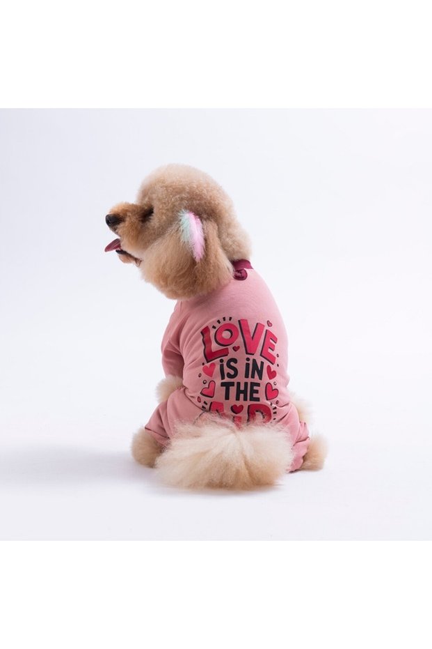 Pink Love Air Cat and Dog Pajamas - Cat and Dog Jumpsuit - Cat and Dog Outfit