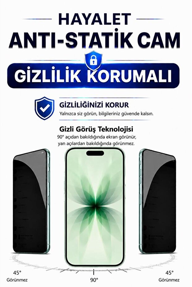 واقي شاشة زجاجي للخصوصية متوافق مع iPhone 17، زجاج مقسى 9H غير مرئي من الجوانب