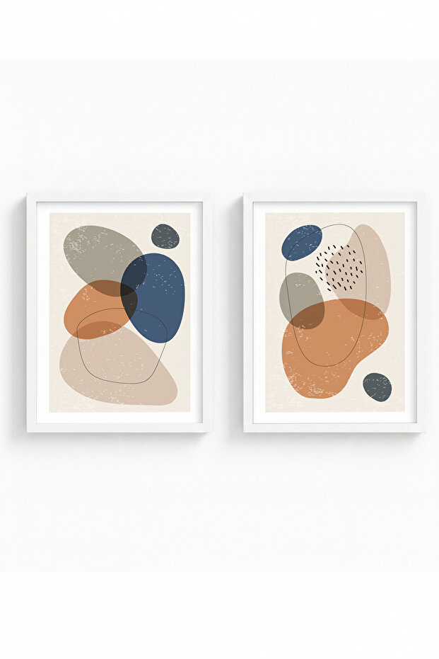 White Wooden Framed 2 Piece Set Painting Huhu5