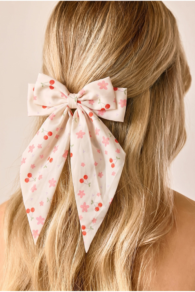 Cherry Bow Automatic Buckle Ecru - 1