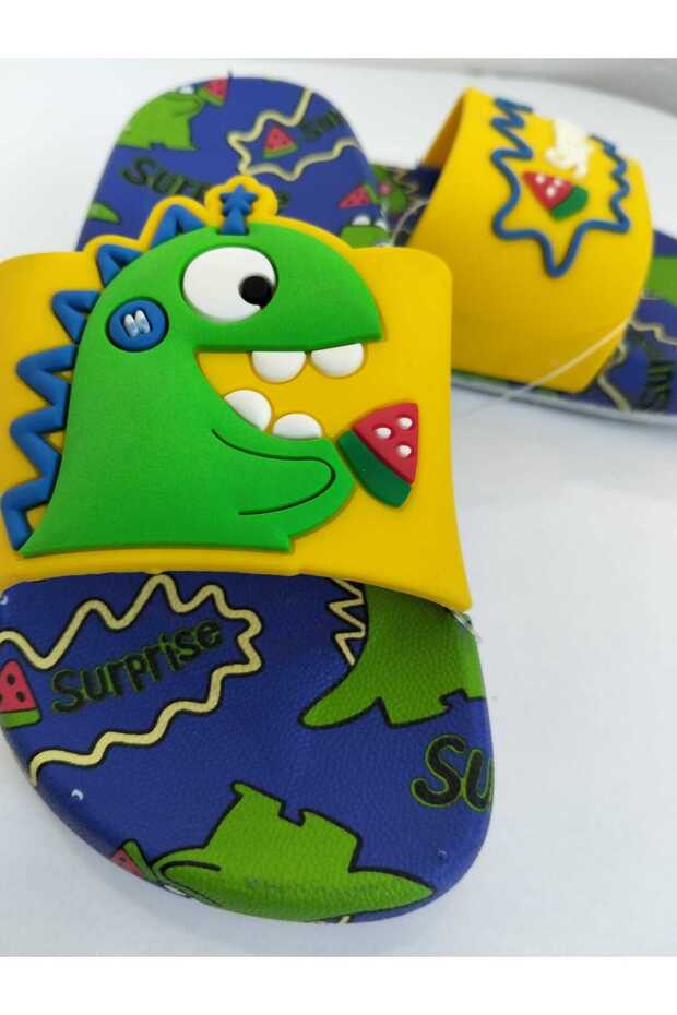Mersin Md Textile Surprise Dino Figured Non-Slip Children's Slippers