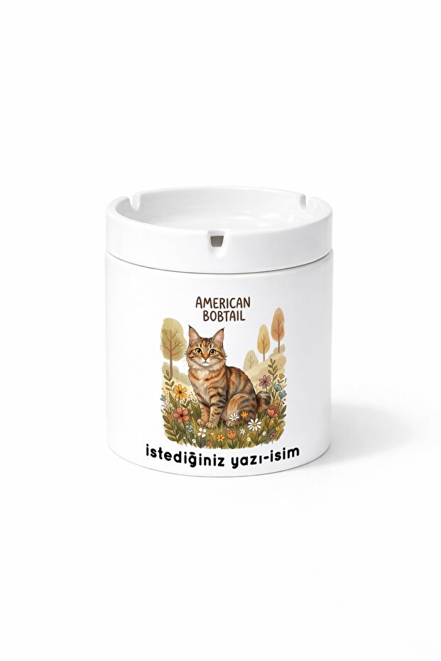 Animal American Bobtail American Cat Double Sided Printed Ash Tray Ashtray Gift