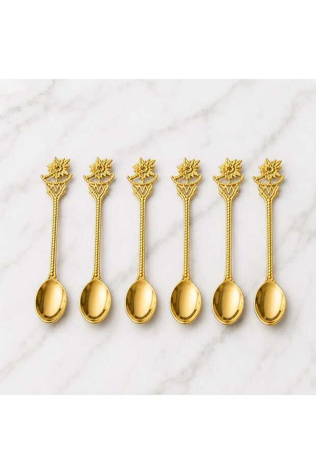 6-Piece Figured Teaspoon - Patterned Teaspoon - 1