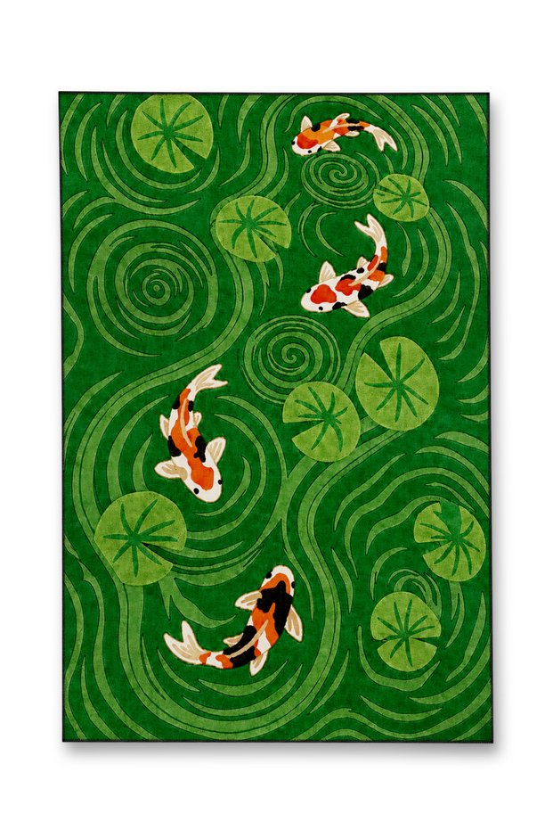 Sdt Fish Theme Patterned Modern Woven Base Decorative Carpet Mosso3475