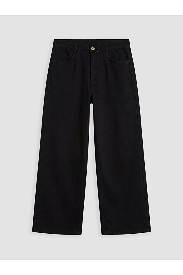 Wideleg Girls' Gabardine Trousers