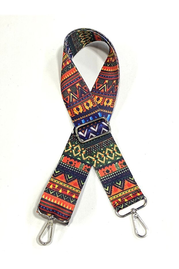 Authentic Patterned Bag Handle / Adjustable Strap / Polyester Bag Handle Navy Blue