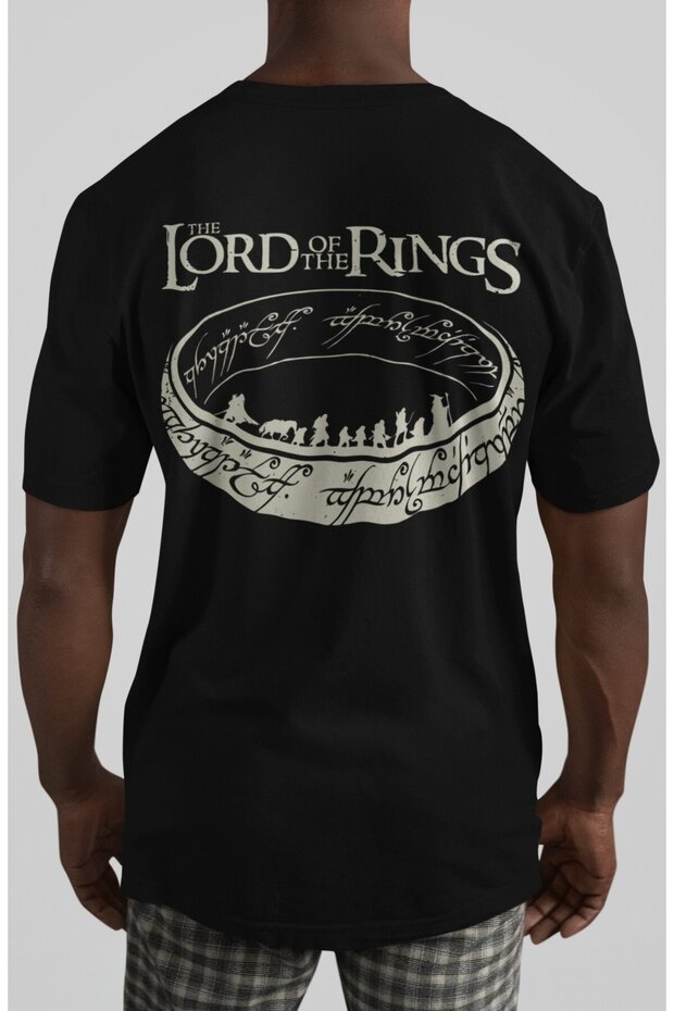 Design Legend Movie the Lord of the Rings Back Printed Unisex Oversize T-Shirt