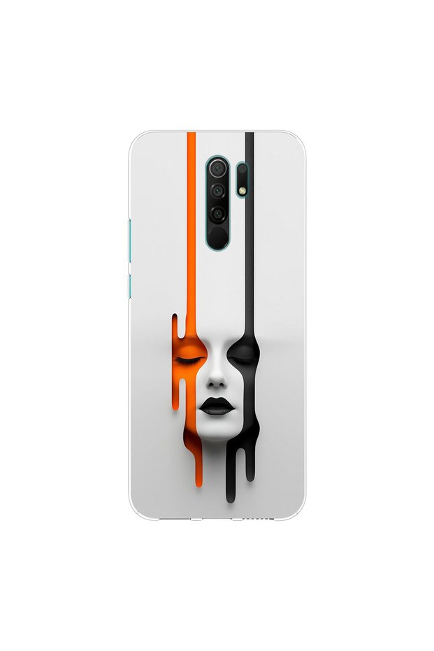 Redmi 9 Compatible Aesthetic Face 1 Design Transparent Case