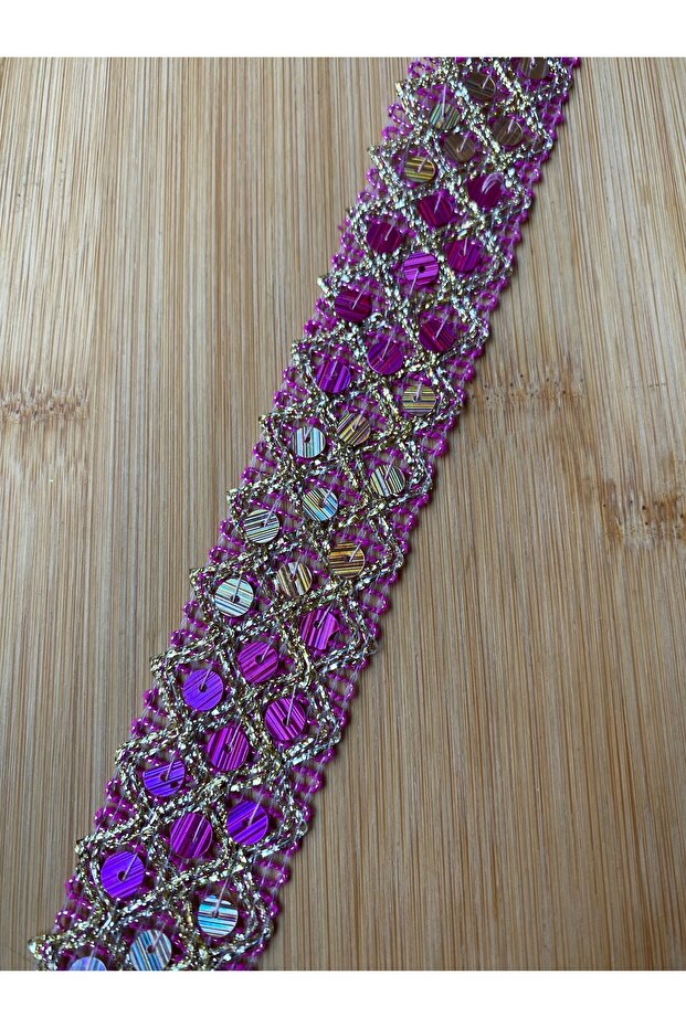 Sequin Embroidered Decorative Strip Width 3 cm 1 Meter