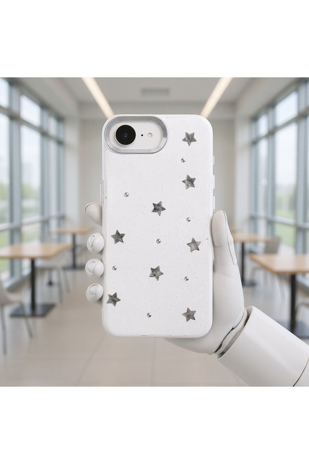 Compatible Case for iPhone 17E Mobile Phone Airbag Design Glittery Transparent Pole Cover