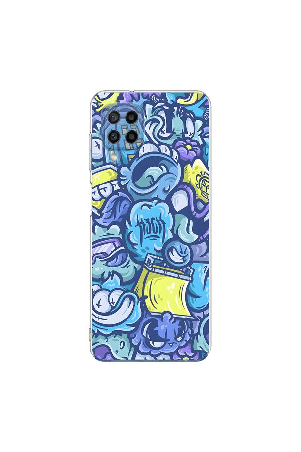 Samsung Galaxy M22 Compatible Graffiti 9 Design Transparent Case