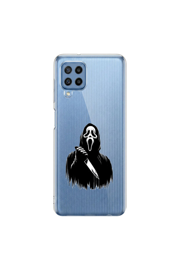 Samsung Galaxy M22 Compatible Horror 3 Design Transparent Case
