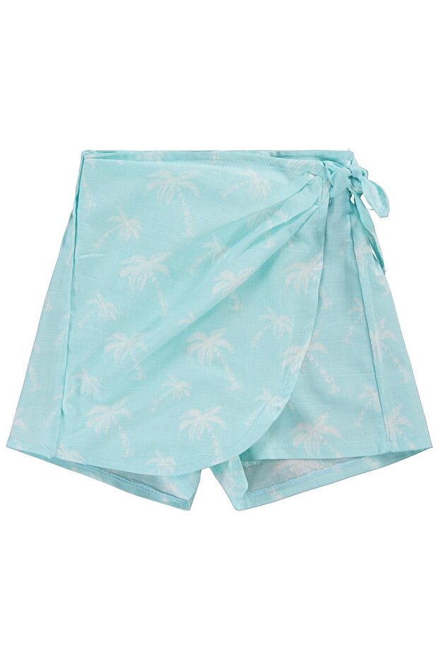 Palm Tree Patterned Shorts for Ages 2-5 - Green