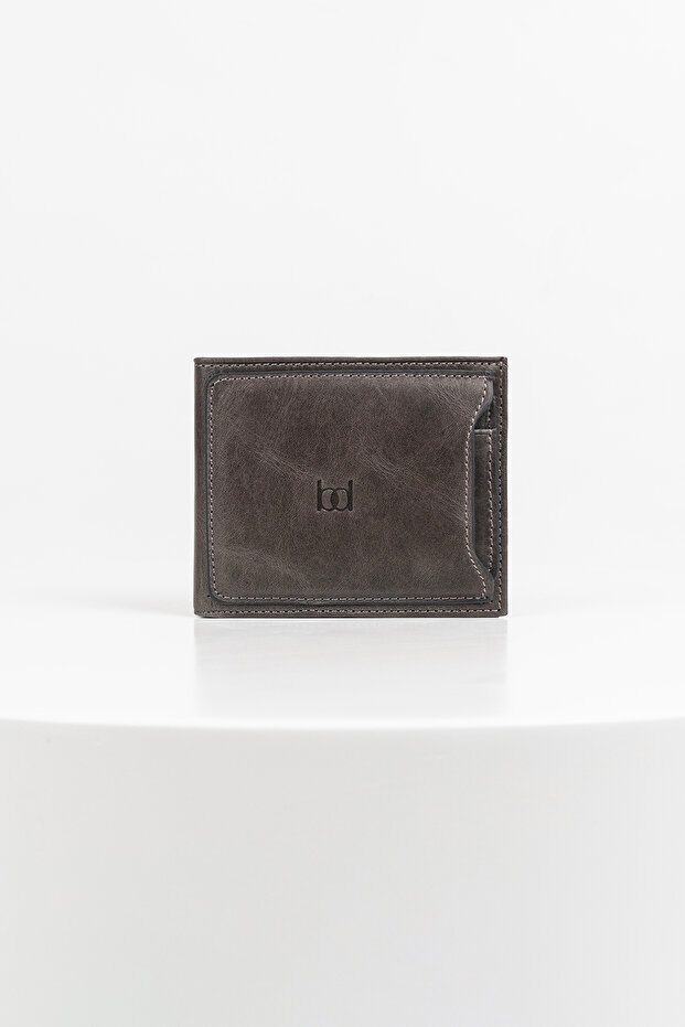 Porte Extra Card Holder Genuine Leather Men's Wallet Crazy Gray