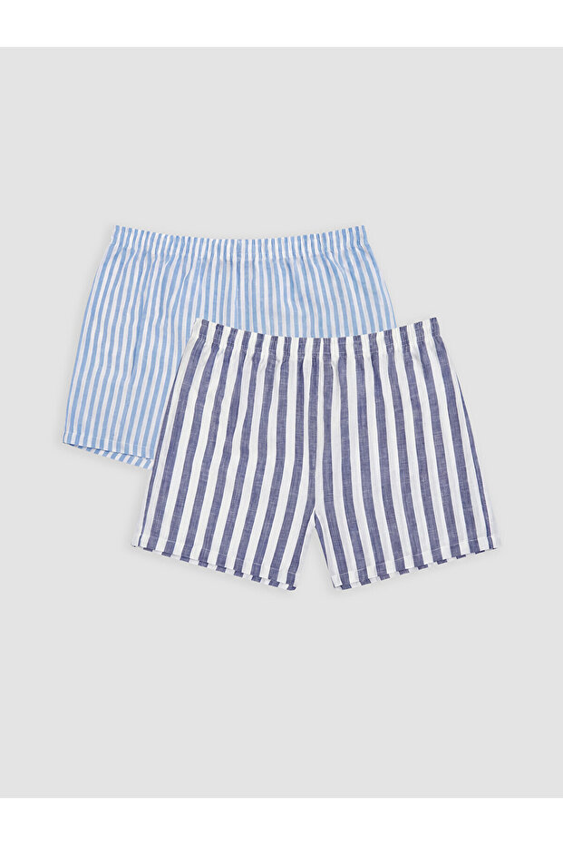 Gencc Quality Relax Fit Cotton Striped Men's Boxer 2-Pack