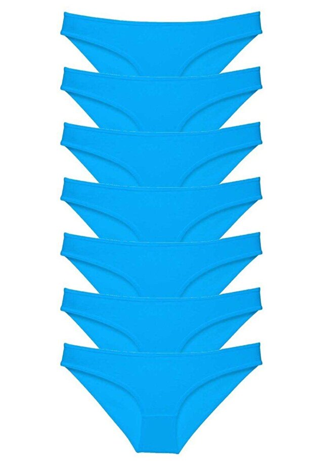 7 Pieces Super Eco Set Lycra Women's Slip Panties Blue