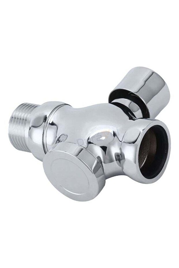 Zinc Alloy Toilet Flush Valve, Chrome, Push Button Delay Flushing Mechanism, DN20/DN25 Tank Replacement Kit