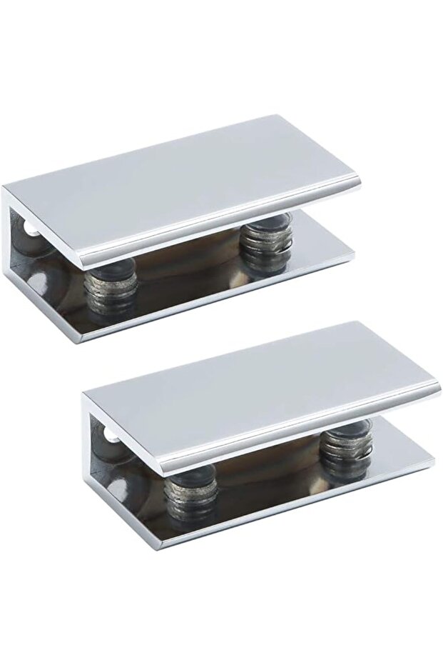 Glass Shelf Bracket Adjustable Shower Brackets,Heavy Duty Rectangle Clamp Holder for 10-12mm Glass Shelves