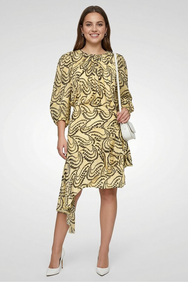 Women Paisley Print Tiered Dress, Multicolor