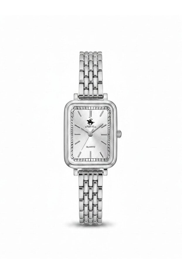 Rectangular Case Steel Women's Wristwatch - 20 cm Length