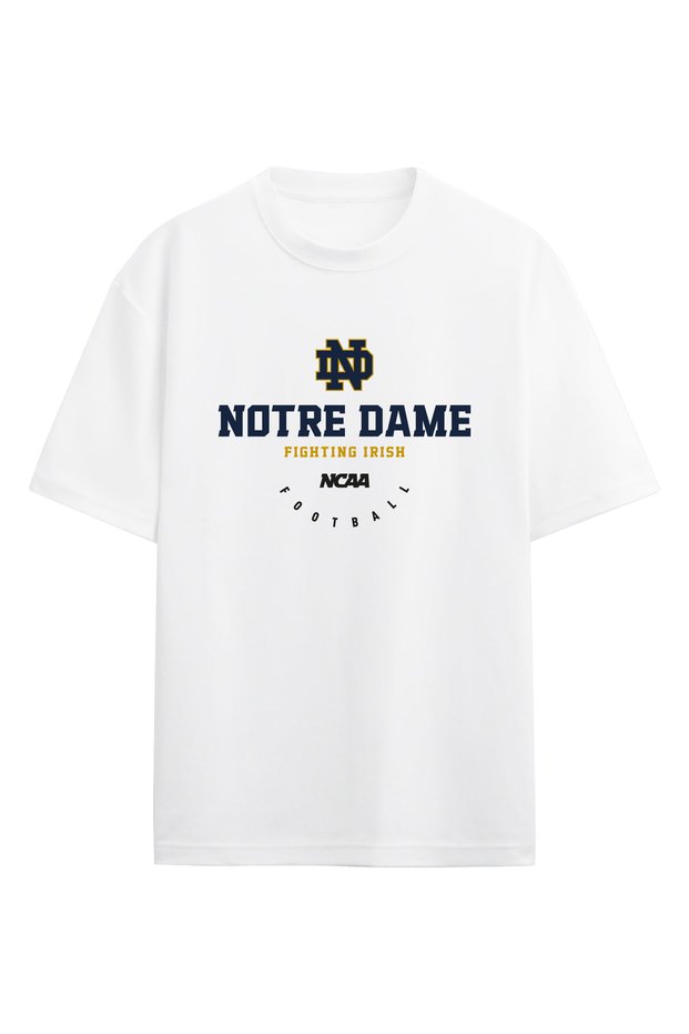 Notre Dame Fighting Irish Ncaa College American Football White Oversize T-Shirt