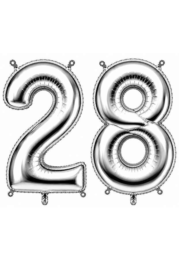28 بالون فويلي فضي اللون (36 سم)