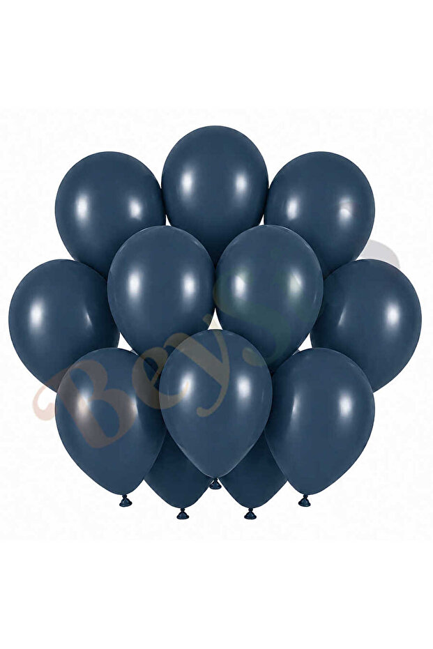 Storm Blue Color Latex Retro Balloon (30 cm) - 12 Pieces