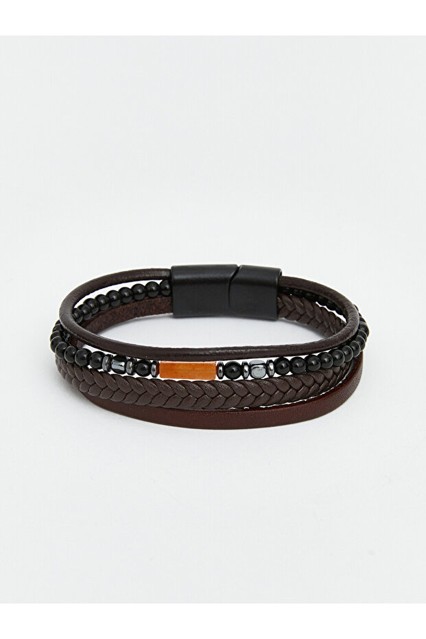 Brown Men's Knitted Bracelet