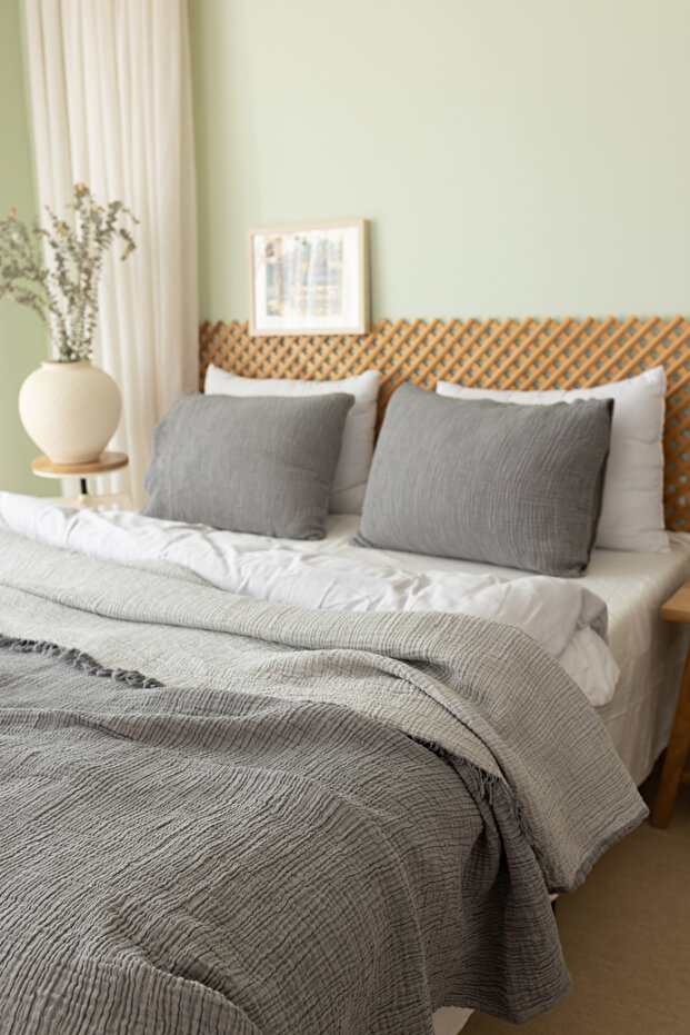 4 Layer Muslin 100% Cotton Single Bedspread/Bed Throw 160X230Cm