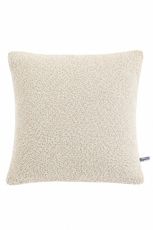 Premium Odin Bukle Woven Beige Throw Pillow Cover (43X43 cm)