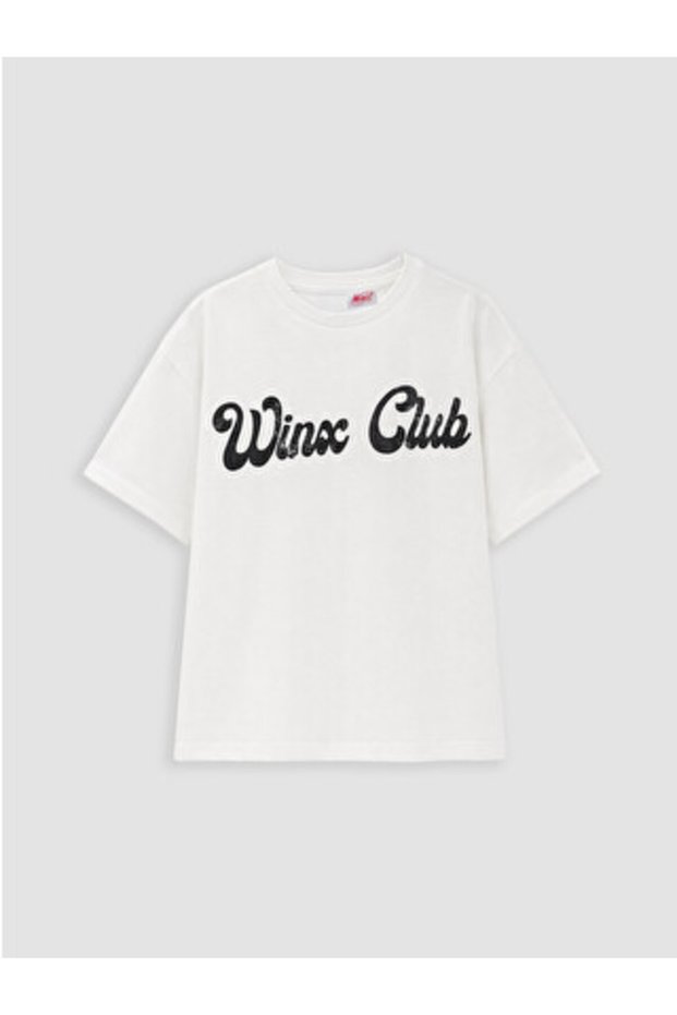 New Season White Winx Club Licensed Crew Neck Girls' T-Shirt