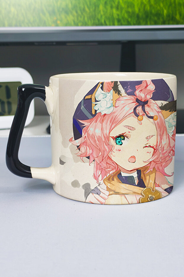 Diona Genshin Impact Printed Ceramic Luxury Mug (1 Piece) Special Black Handle Wave Handle V5D