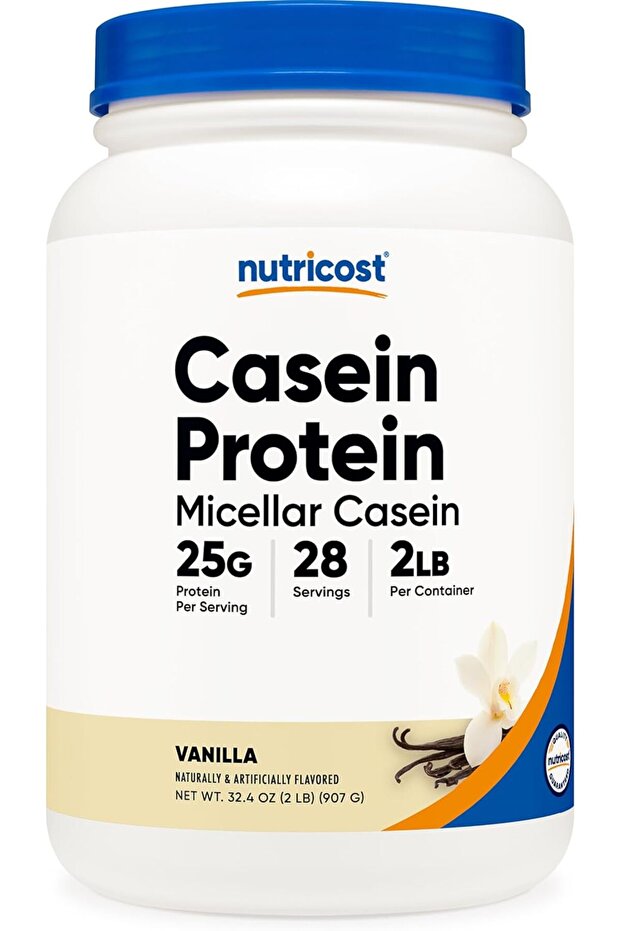 Casein Protein Powder - Micellar Casein, Gluten Free, Non-GMO (2 Pound, Vanilla)