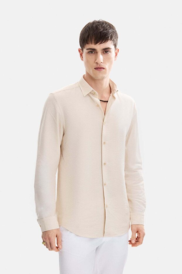 Beige Men's Shirt B35S20018