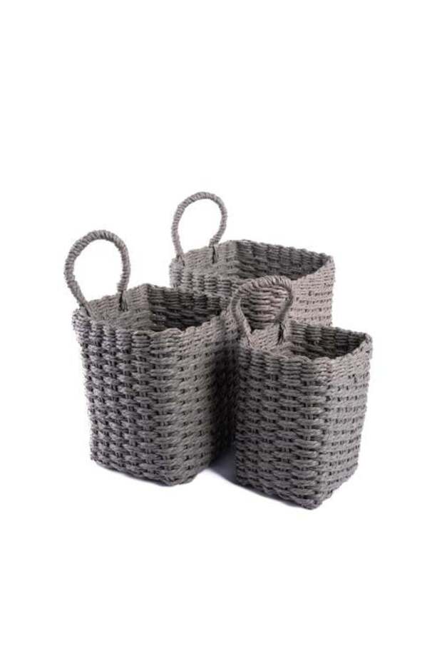 مجموعة من 3 سلال سوداء