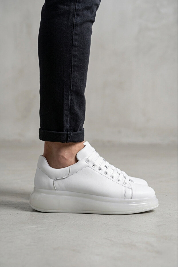 Zrc295 High Quality Air Thick Sole Men's Sneaker White