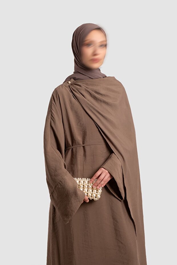 Tak Çıkar Cape Abaya Mink
