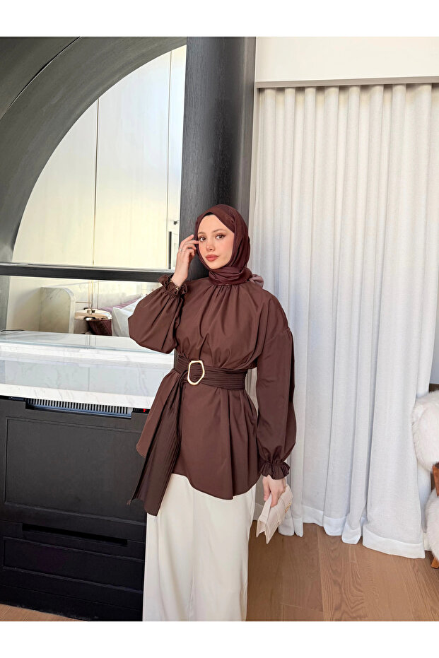 Pi̇li̇se Belted Bluz - 1