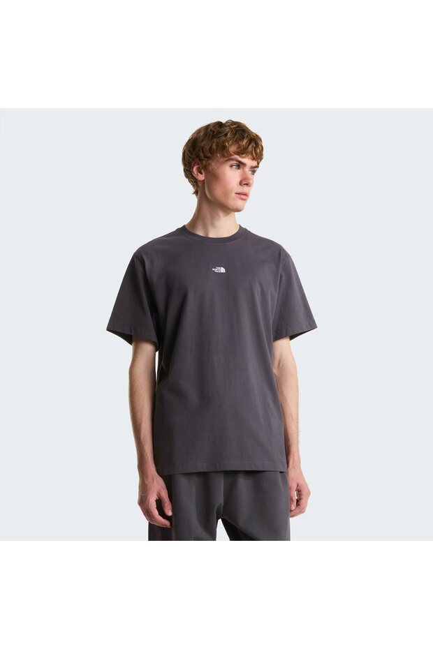 M ESSENTIAL CENTER LOGO RELAXED SHORT SL رمادي