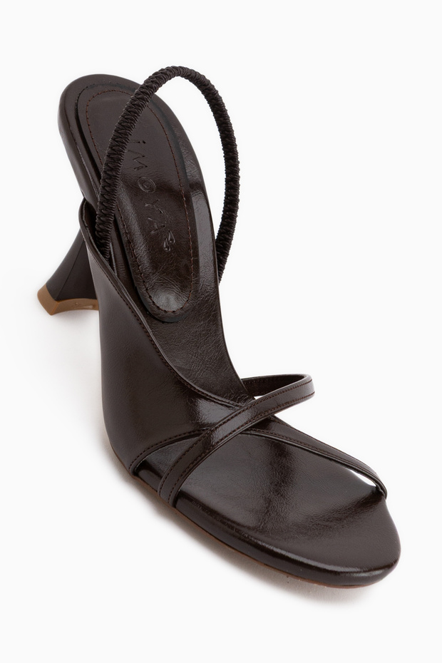 Noria Brown Elastic Women's Heeled Shoes